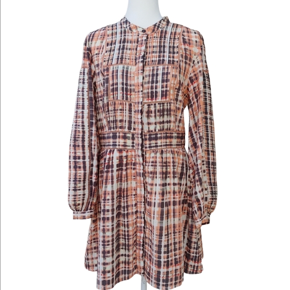 Joie Dresses & Skirts - Joie Charmesse Women's Button Front Long Sleeve Dress in Expresso Multi NWT